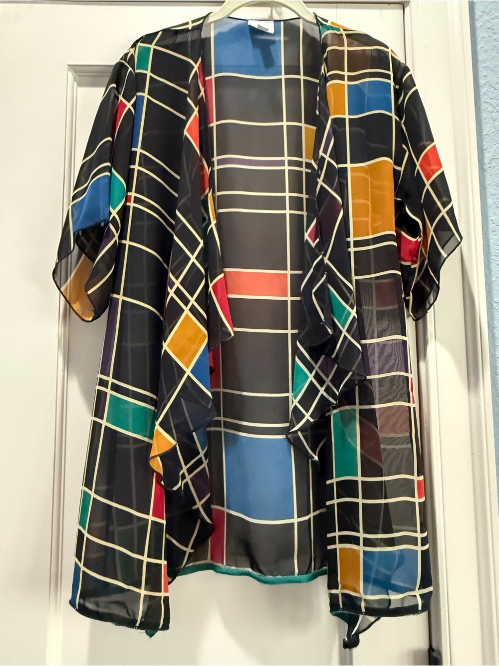 LuLaRoe Sheer Multicolor Kimono-style Wrap or Cover-up